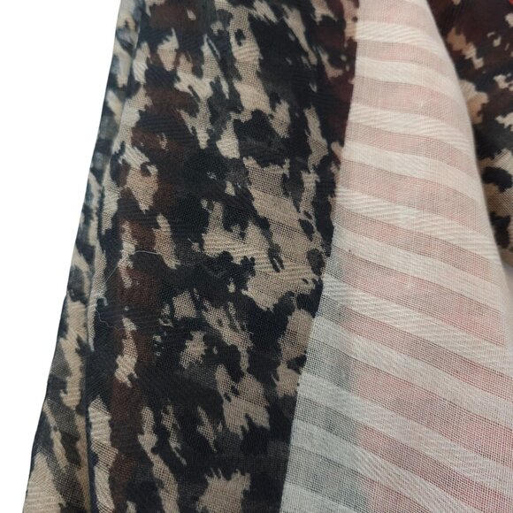 Womens Multicolor Raw Edge Sheer Scarf OS Very Large Shawl Cover Cape Thin - Picture 14 of 16